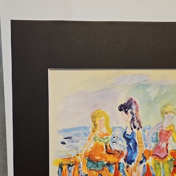 Colorful Beach Scene Art Print - "Young Girls On The Beach - Terechkovitch - Picture 3 of 10